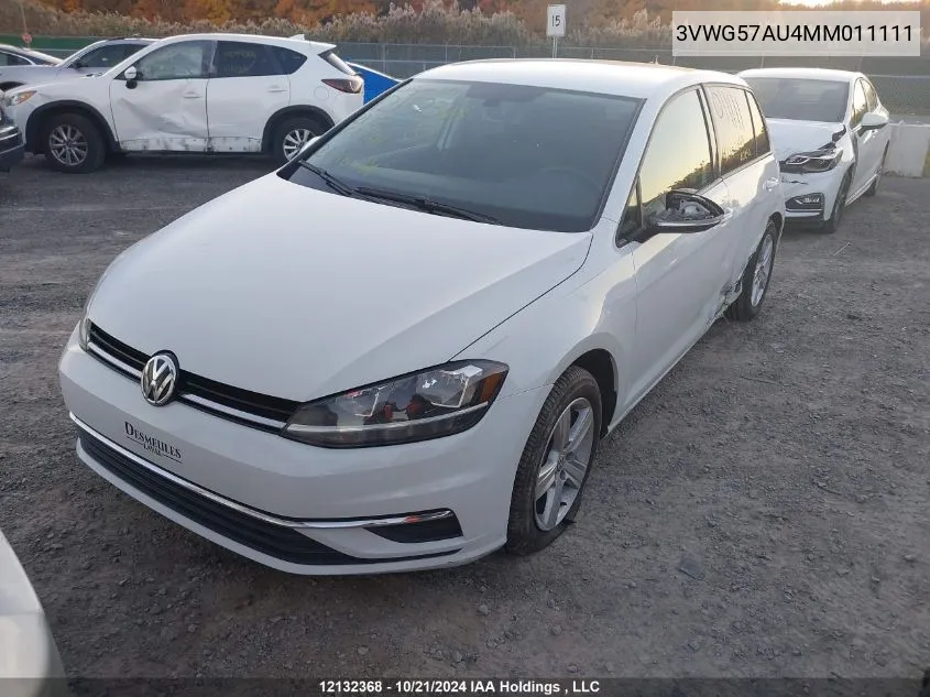 2021 Volkswagen Golf VIN: 3VWG57AU4MM011111 Lot: 12132368