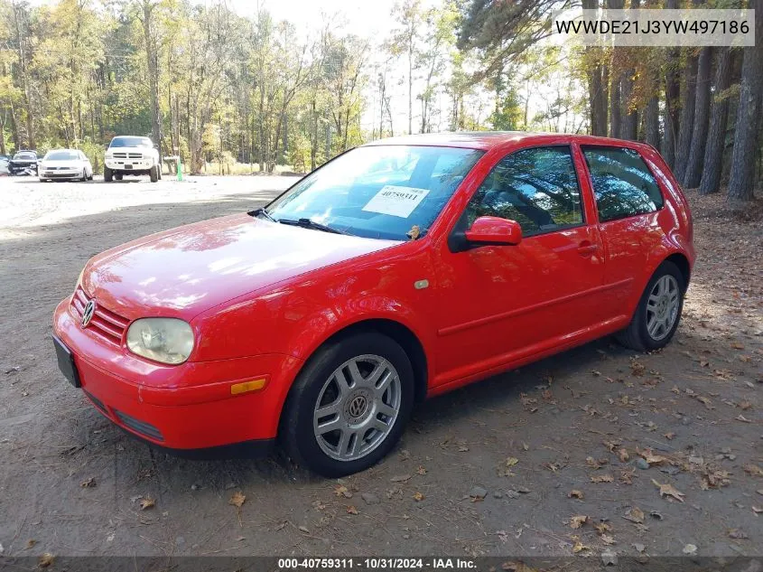 2000 Volkswagen Gti Glx VIN: WVWDE21J3YW497186 Lot: 40759311