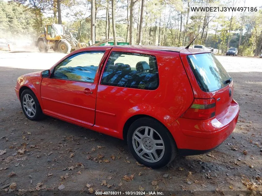 2000 Volkswagen Gti Glx VIN: WVWDE21J3YW497186 Lot: 40759311