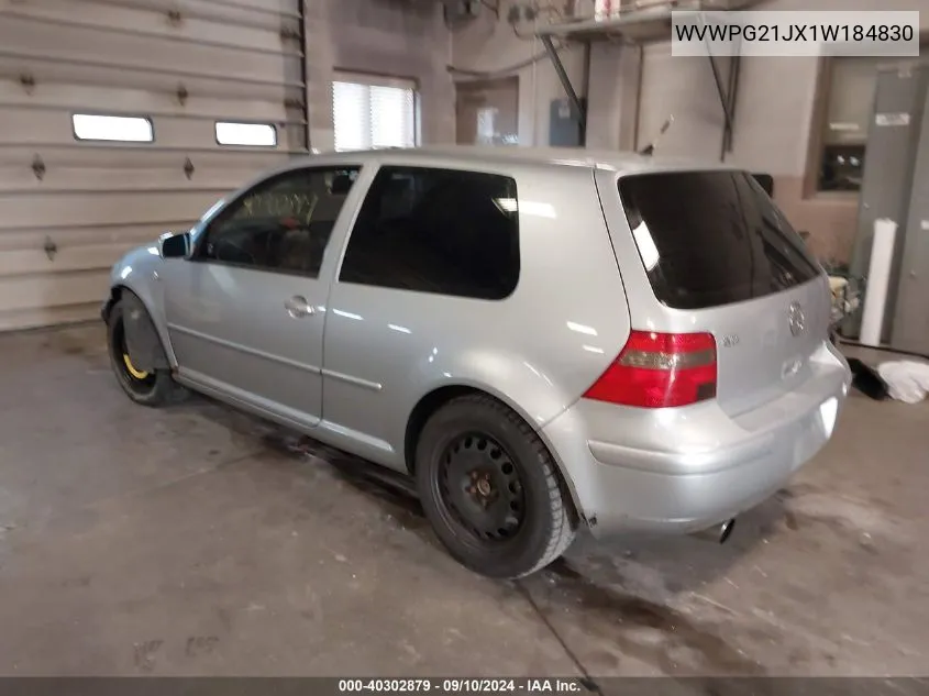 2001 Volkswagen Gti Glx VIN: WVWPG21JX1W184830 Lot: 40302879