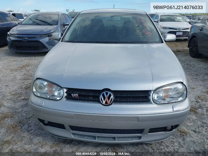 2001 Volkswagen Gti Glx VIN: 9BWPG61J214076033 Lot: 40484224