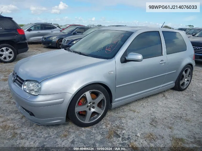 2001 Volkswagen Gti Glx VIN: 9BWPG61J214076033 Lot: 40484224