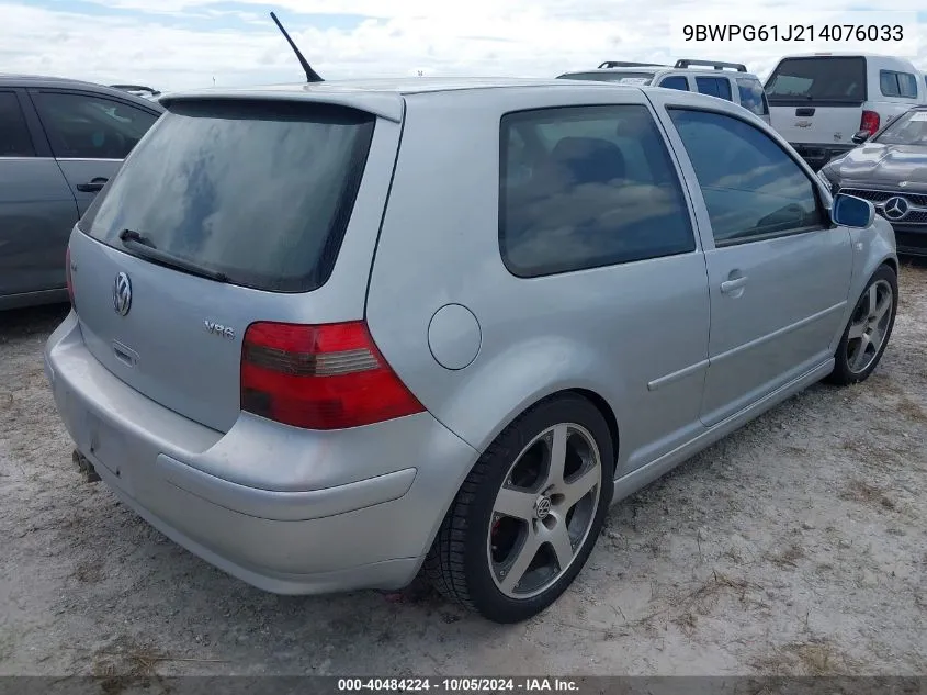 2001 Volkswagen Gti Glx VIN: 9BWPG61J214076033 Lot: 40484224