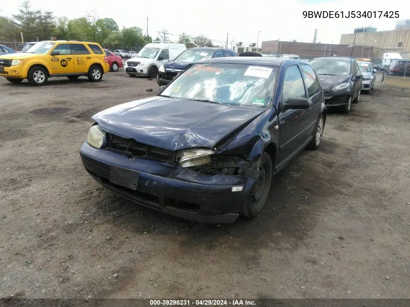 9BWDE61J534017425 2003 Volkswagen Gti 1.8T