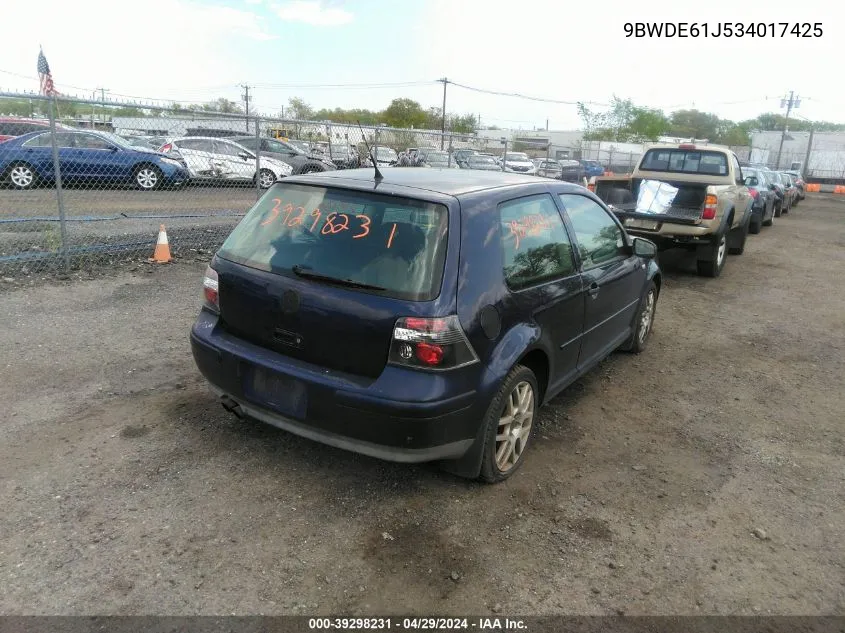 9BWDE61J534017425 2003 Volkswagen Gti 1.8T