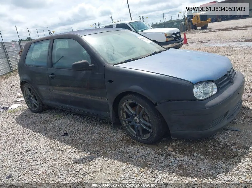 2003 Volkswagen Gti 1.8T/1.8T (A5) VIN: 9BWDE61J834053903 Lot: 39940320