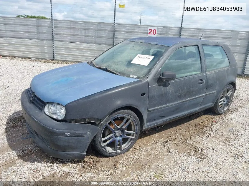 2003 Volkswagen Gti 1.8T/1.8T (A5) VIN: 9BWDE61J834053903 Lot: 39940320