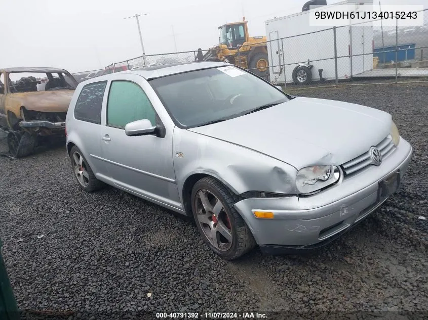 2003 Volkswagen Gti Vr6 VIN: 9BWDH61J134015243 Lot: 40791392