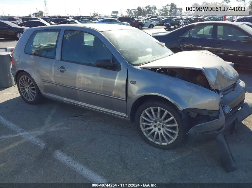 2004 Volkswagen Gti VIN: 0009BWDE61J744033 Lot: 40744254