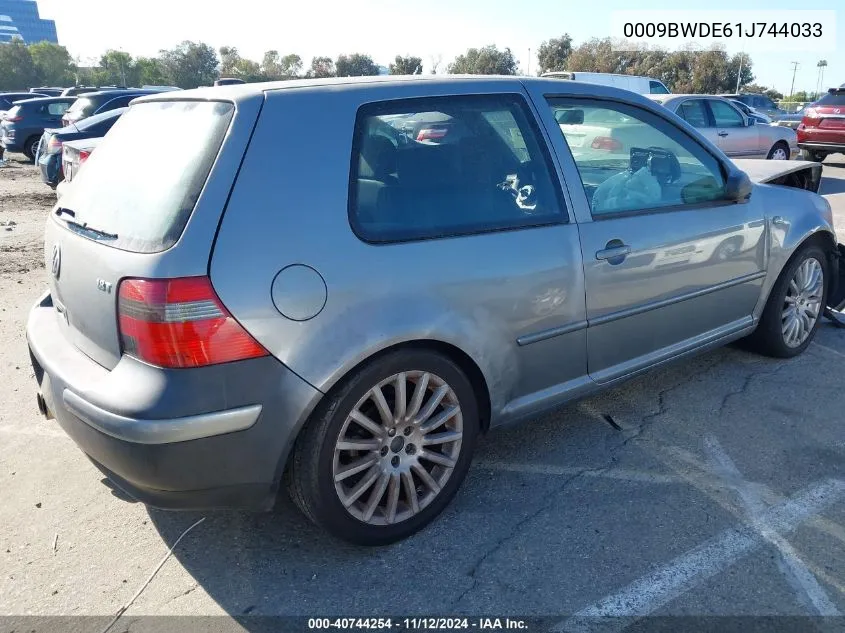 2004 Volkswagen Gti VIN: 0009BWDE61J744033 Lot: 40744254