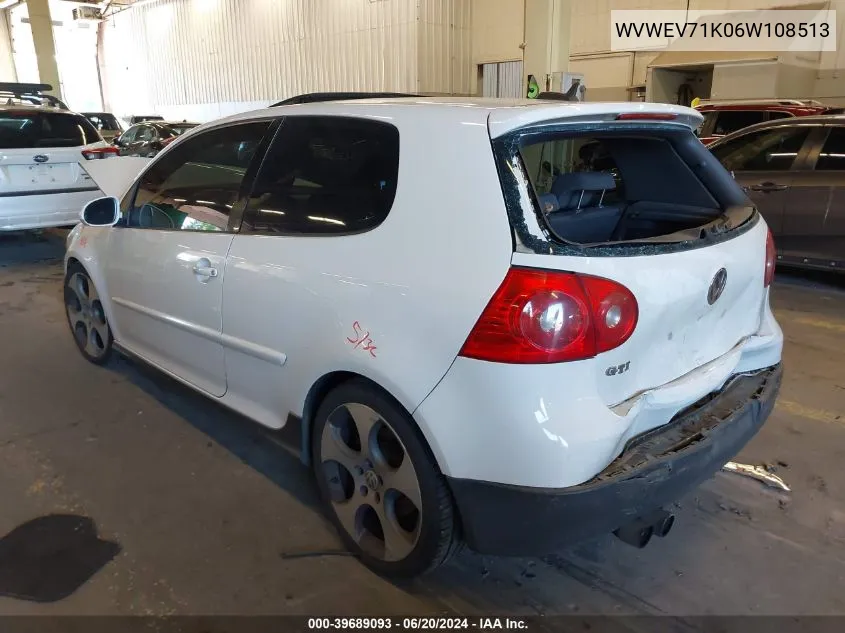 WVWEV71K06W108513 2006 Volkswagen Gti 2-Door