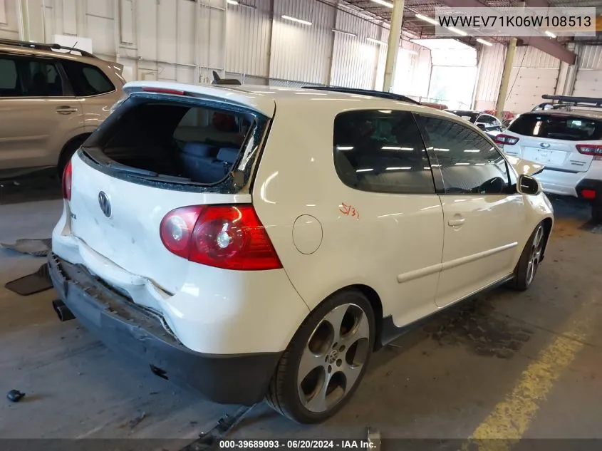 WVWEV71K06W108513 2006 Volkswagen Gti 2-Door