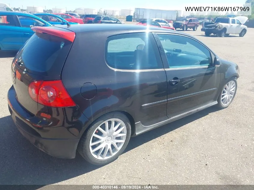 2006 Volkswagen Gti 2-Door VIN: WVWEV71K86W167969 Lot: 40310146