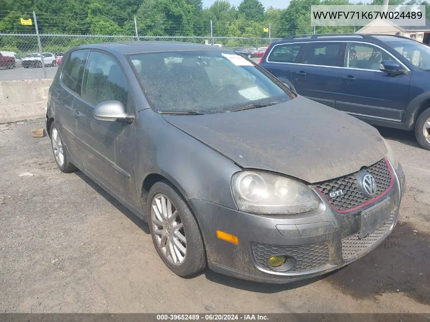 2007 Volkswagen Gti 2-Door/Fahrenheit VIN: WVWFV71K67W024489 Lot: 39652489