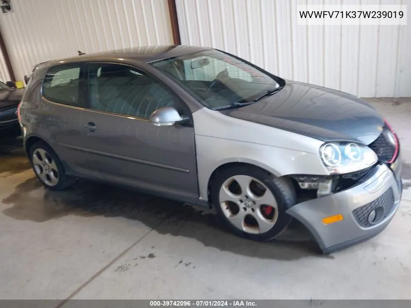 WVWFV71K37W239019 2007 Volkswagen Gti 2-Door/Fahrenheit