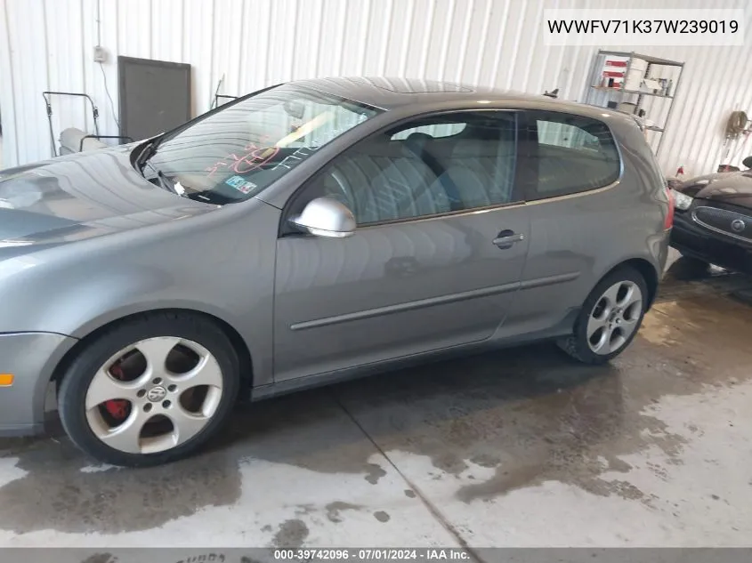 WVWFV71K37W239019 2007 Volkswagen Gti 2-Door/Fahrenheit