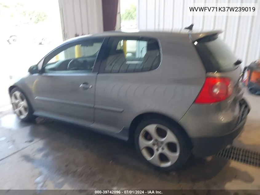 2007 Volkswagen Gti 2-Door/Fahrenheit VIN: WVWFV71K37W239019 Lot: 39742096