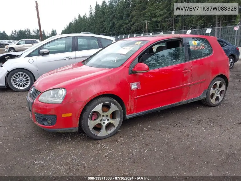 WVWEV71K87W083328 2007 Volkswagen Gti 2-Door