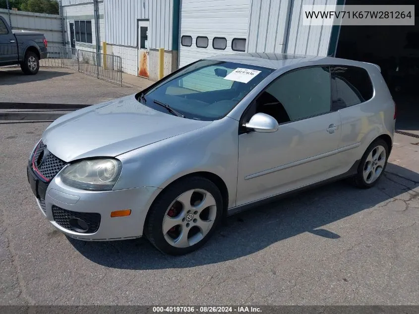 2007 Volkswagen Gti 2-Door VIN: WVWFV71K67W281264 Lot: 40197036