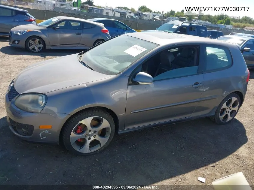 2007 Volkswagen Gti 2-Door VIN: WVWEV71K77W030717 Lot: 40294595