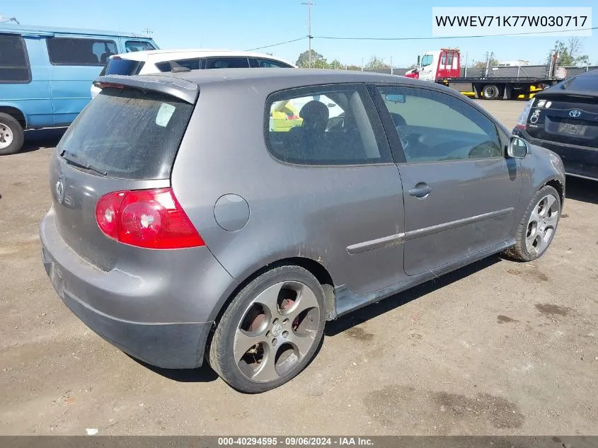 2007 Volkswagen Gti 2-Door VIN: WVWEV71K77W030717 Lot: 40294595