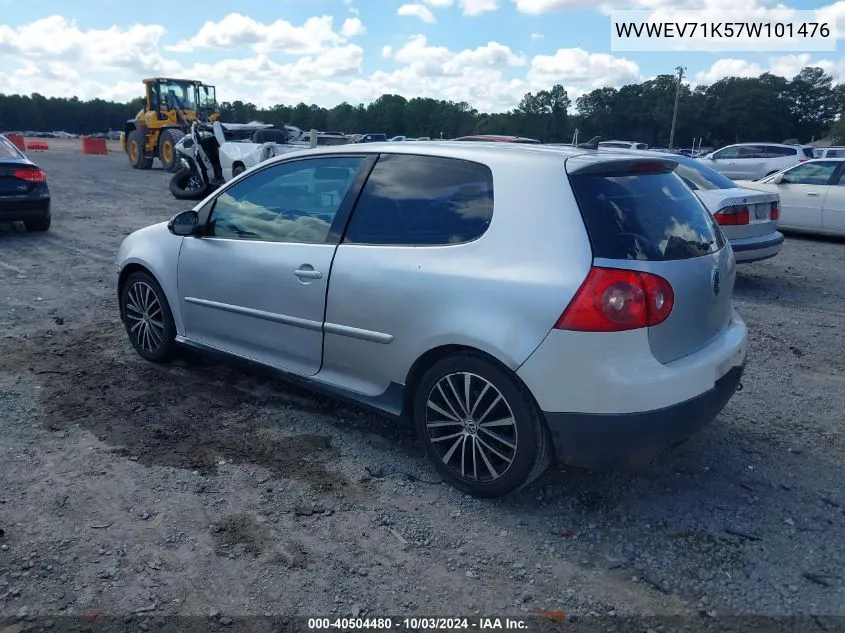 2007 Volkswagen Gti 2-Door VIN: WVWEV71K57W101476 Lot: 40504480