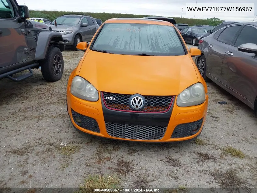 2007 Volkswagen New Gti Fahrenheit VIN: WVWFV71K77W156967 Lot: 40509867