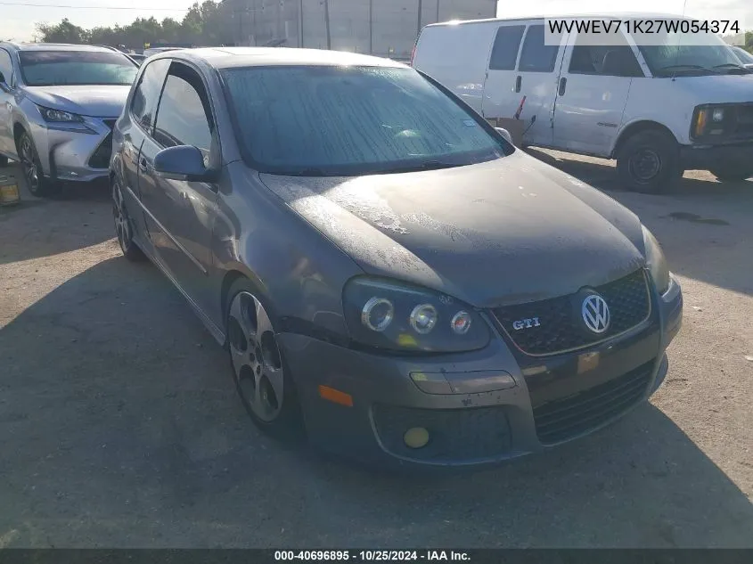 2007 Volkswagen Gti 2-Door VIN: WVWEV71K27W054374 Lot: 40696895