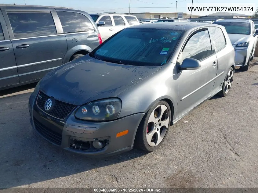 2007 Volkswagen Gti 2-Door VIN: WVWEV71K27W054374 Lot: 40696895