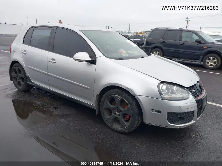 2007 Volkswagen Gti 4-Door VIN: WVWHV71K37W216283 Lot: 40914745