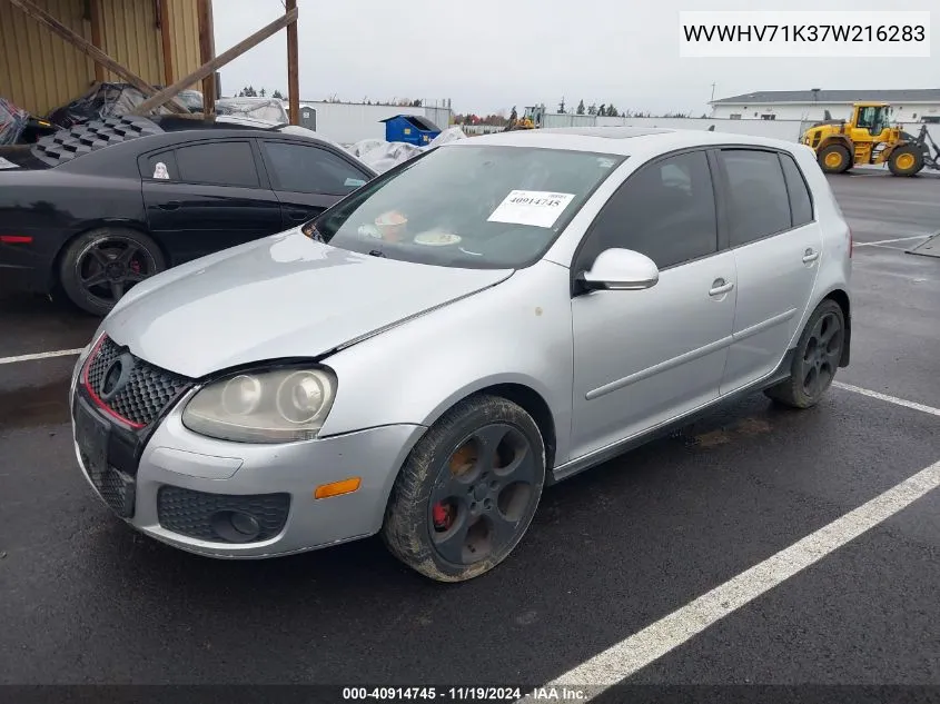 2007 Volkswagen Gti 4-Door VIN: WVWHV71K37W216283 Lot: 40914745