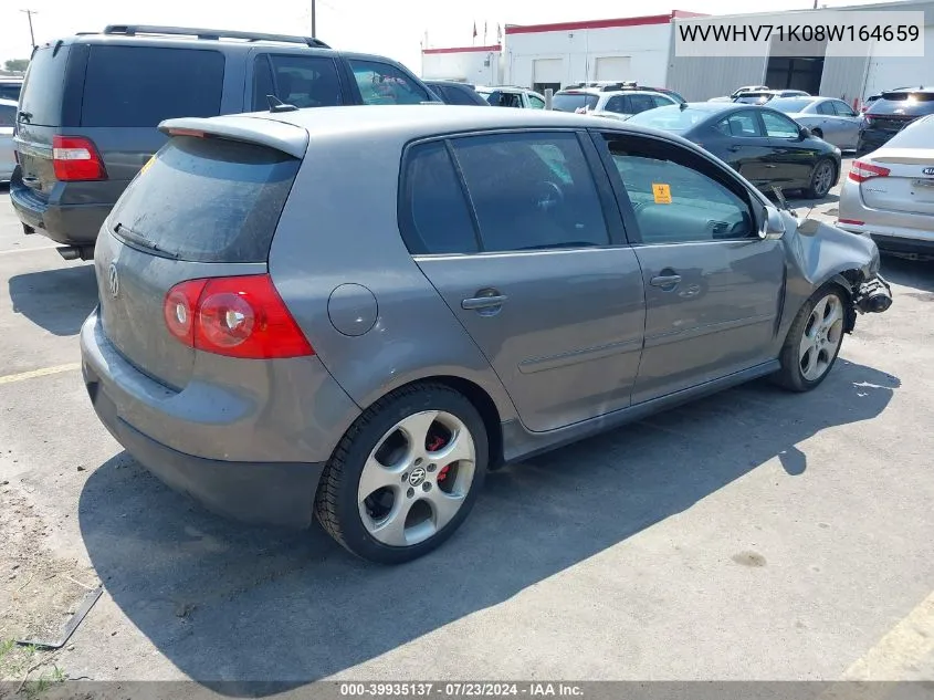 2008 Volkswagen Gti 4-Door VIN: WVWHV71K08W164659 Lot: 39935137