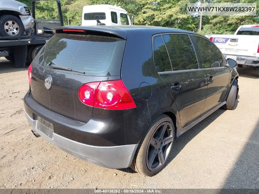 2008 Volkswagen Gti 4-Door VIN: WVWHV71KX8W283397 Lot: 40138262