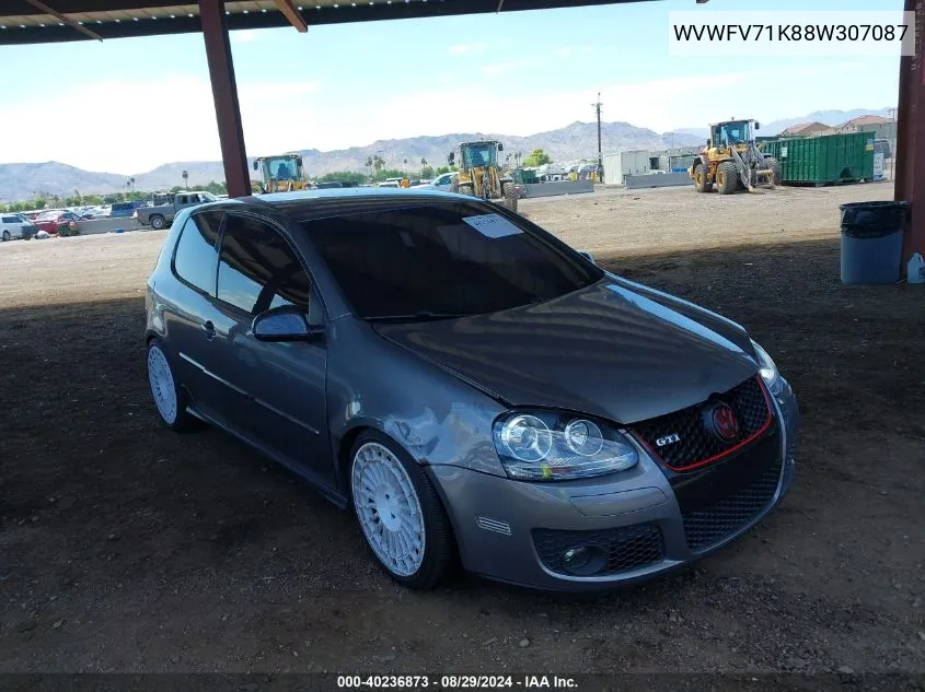 WVWFV71K88W307087 2008 Volkswagen Gti 2-Door