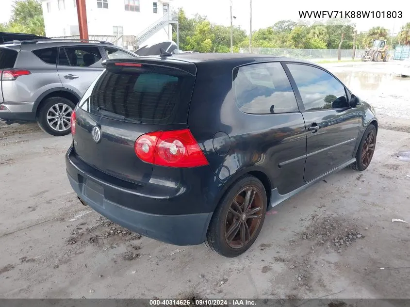 2008 Volkswagen Gti 2-Door VIN: WVWFV71K88W101803 Lot: 40314626