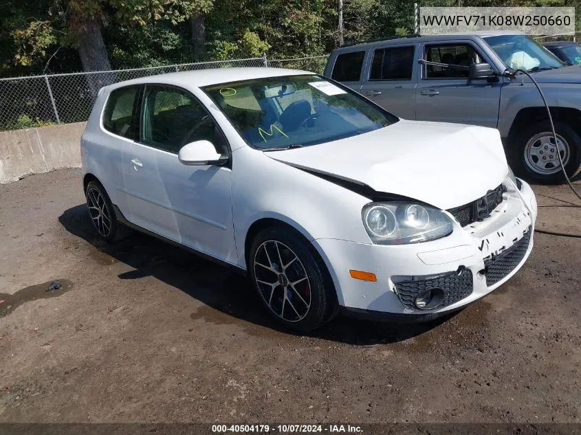 WVWFV71K08W250660 2008 Volkswagen Gti 2-Door