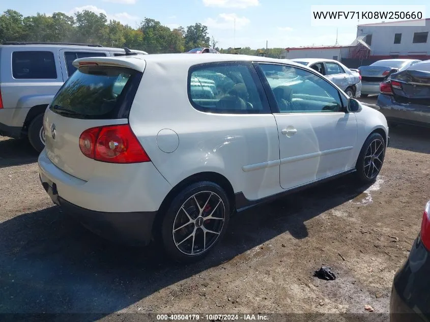 WVWFV71K08W250660 2008 Volkswagen Gti 2-Door