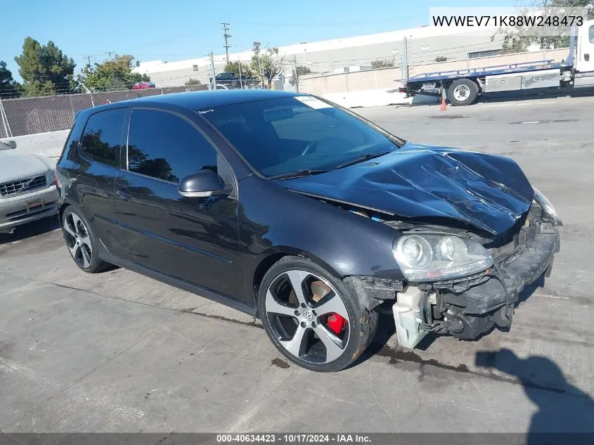 2008 Volkswagen Gti 2-Door VIN: WVWEV71K88W248473 Lot: 40634423