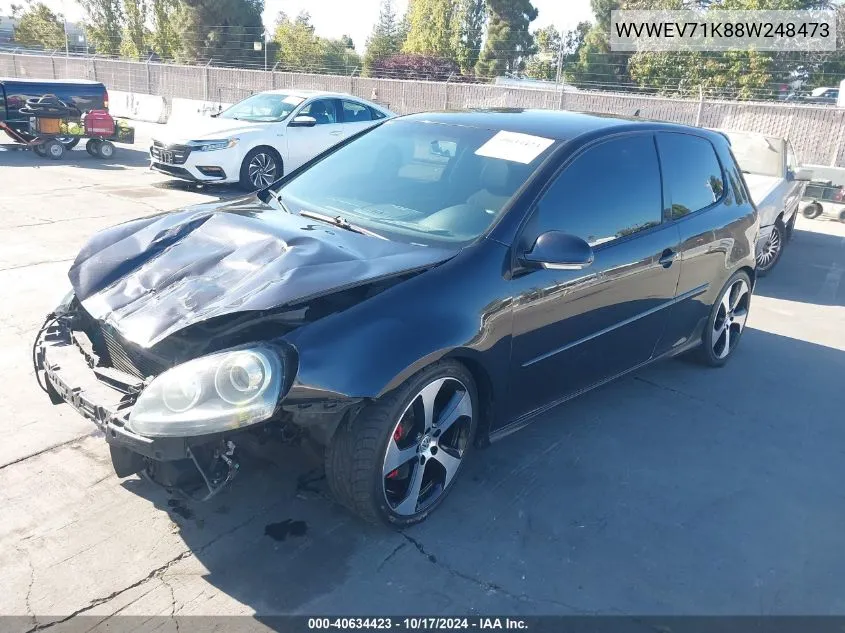 2008 Volkswagen Gti 2-Door VIN: WVWEV71K88W248473 Lot: 40634423