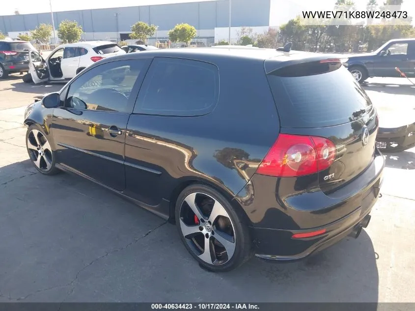 2008 Volkswagen Gti 2-Door VIN: WVWEV71K88W248473 Lot: 40634423