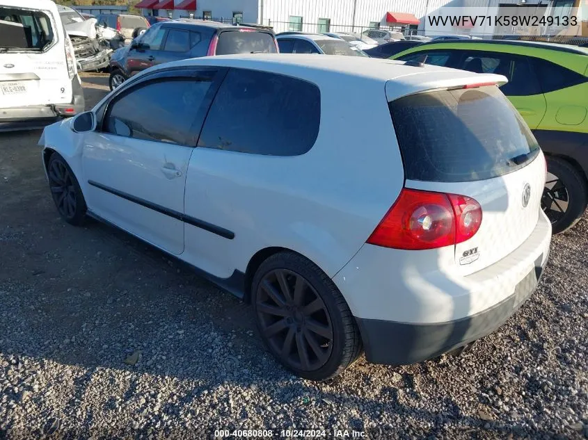 2008 Volkswagen Gti VIN: WVWFV71K58W249133 Lot: 40680808