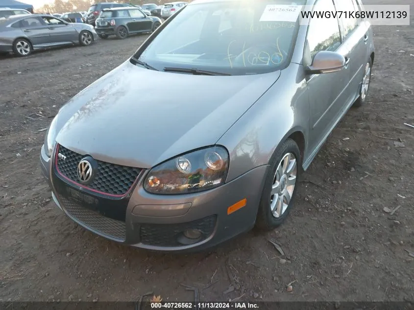 2008 Volkswagen Gti 4-Door/4-Door (M6) (Eop Cw 21/08) VIN: WVWGV71K68W112139 Lot: 40726562