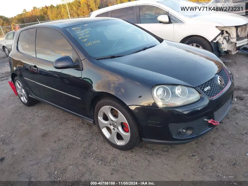 2008 Volkswagen Gti 2-Door VIN: WVWFV71K48W273231 Lot: 40786188