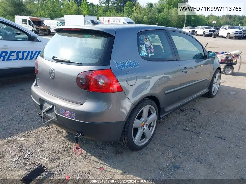 2009 Volkswagen Gti 2-Door VIN: WVWFD71K99W113768 Lot: 39491748