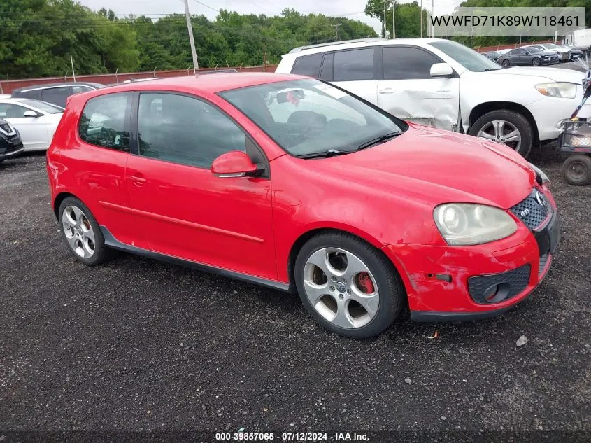 WVWFD71K89W118461 2009 Volkswagen Gti 2-Door