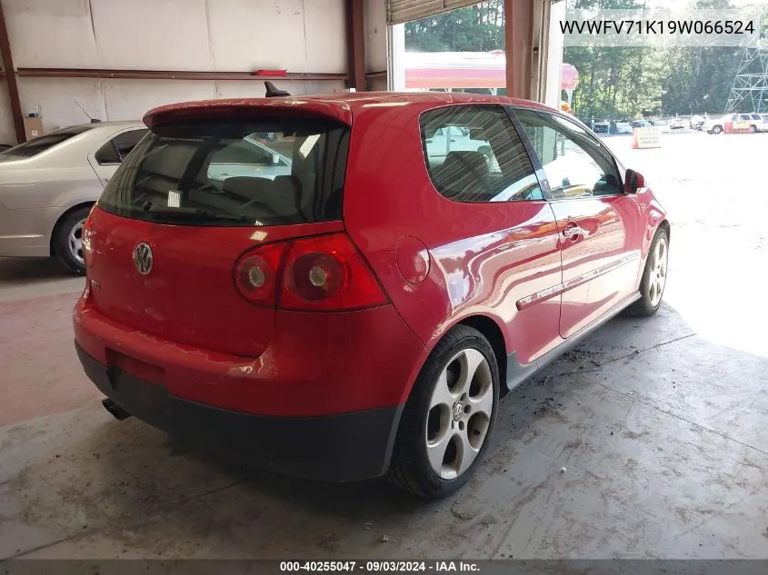 2009 Volkswagen Gti 2-Door VIN: WVWFV71K19W066524 Lot: 40255047