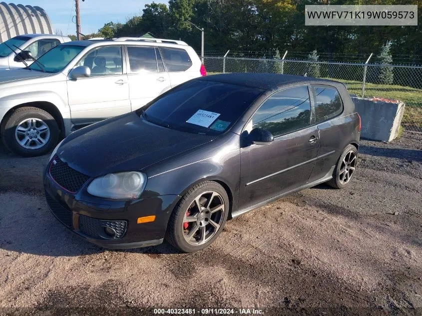 2009 Volkswagen Gti VIN: WVWFV71K19W059573 Lot: 40323481