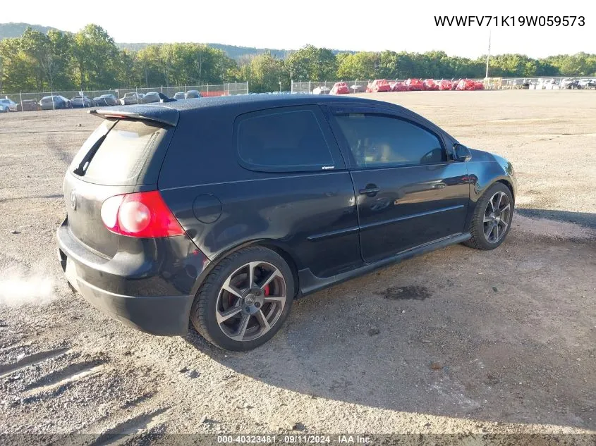 2009 Volkswagen Gti VIN: WVWFV71K19W059573 Lot: 40323481