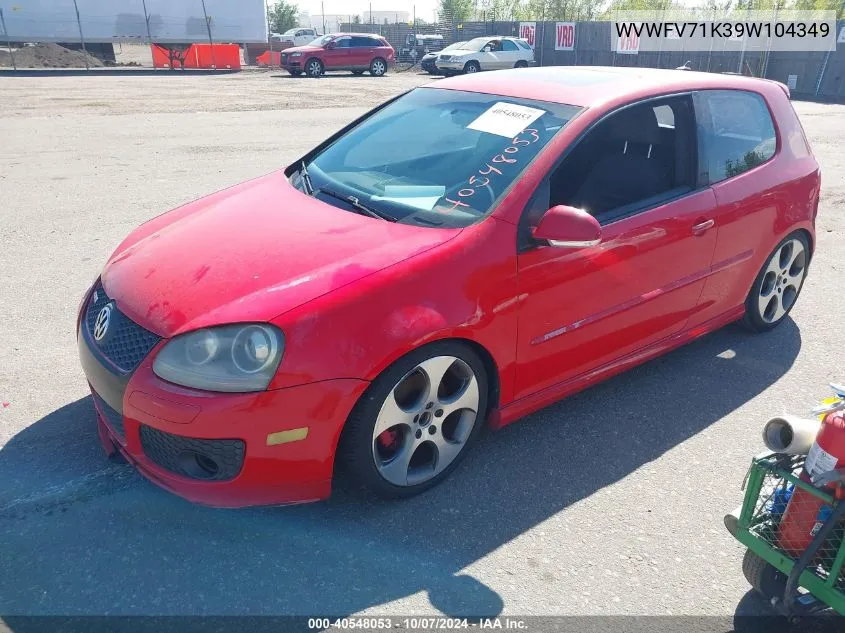 WVWFV71K39W104349 2009 Volkswagen Gti 2-Door