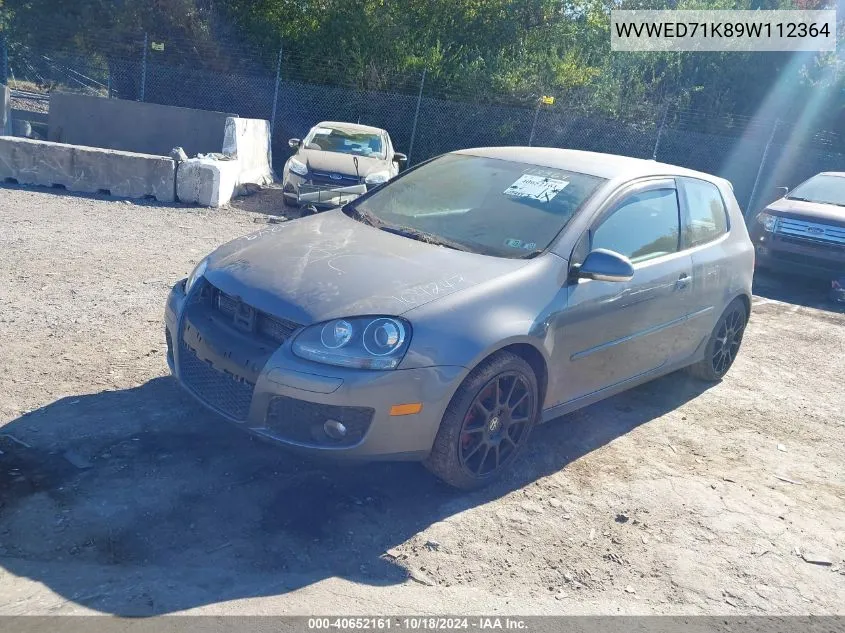 2009 Volkswagen Gti 2-Door VIN: WVWED71K89W112364 Lot: 40652161